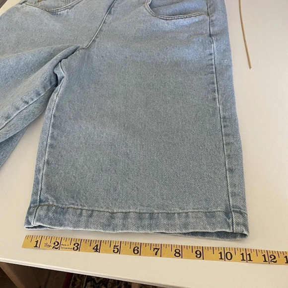 Vintage Cherokee Jean Shortalls Women’s Large Bermuda Shorts Garden Chore Boho - Picture 9 of 11